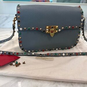 Valentino Gray Rockstud Crossbody bag